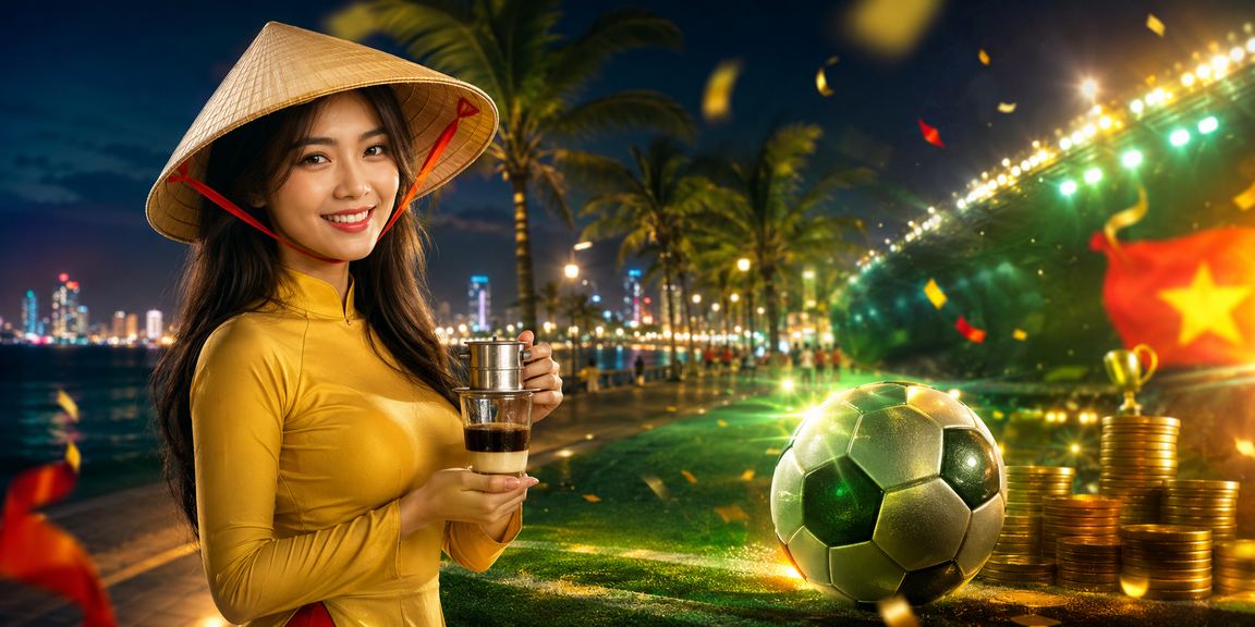 Người hâm mộ bóng đá xem trực tiếp và đặt cược tại Nha Trang với nón lá truyền thống
